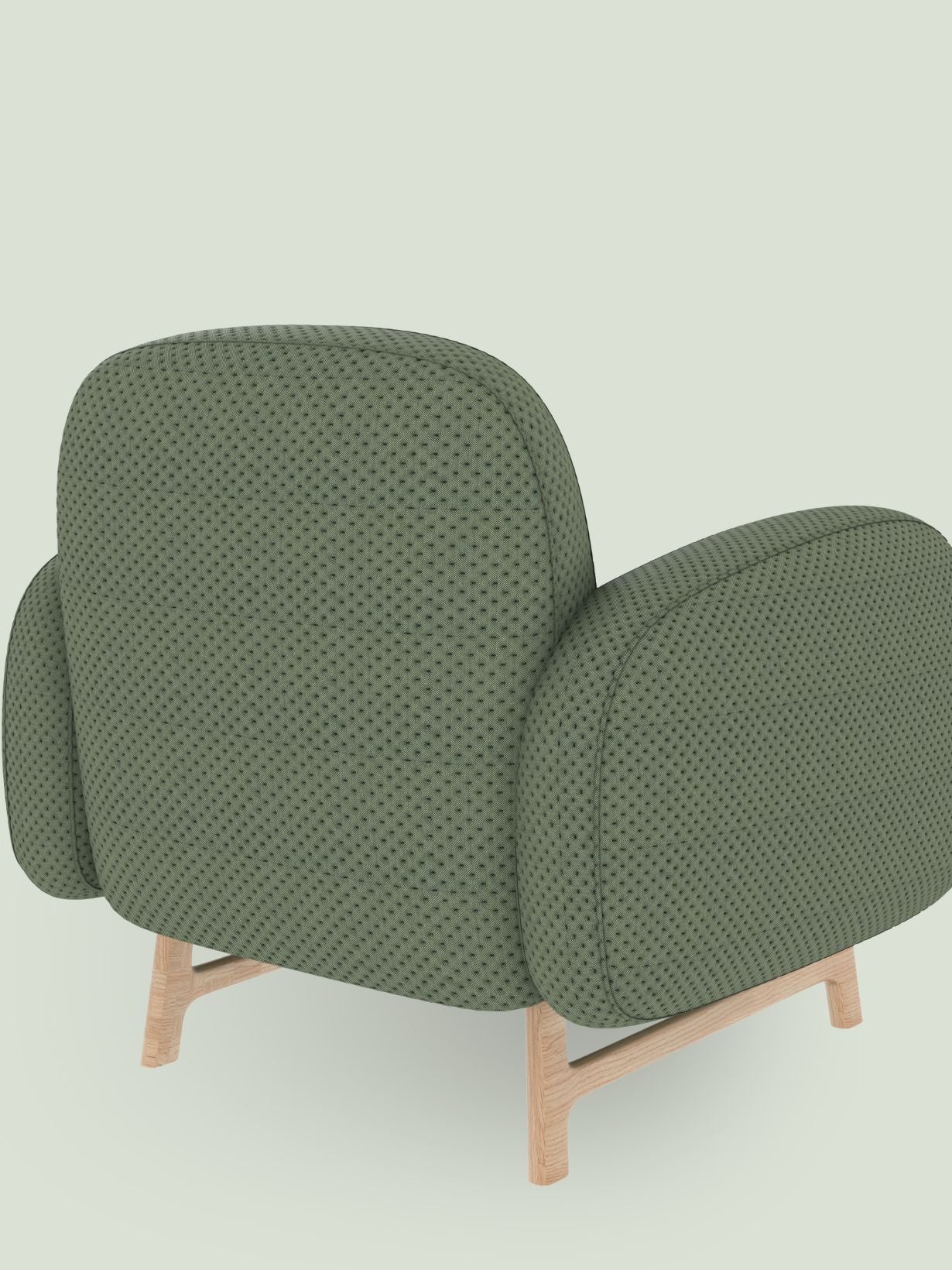 Fauteuil en bois massif recouvert de tissu, Auguste