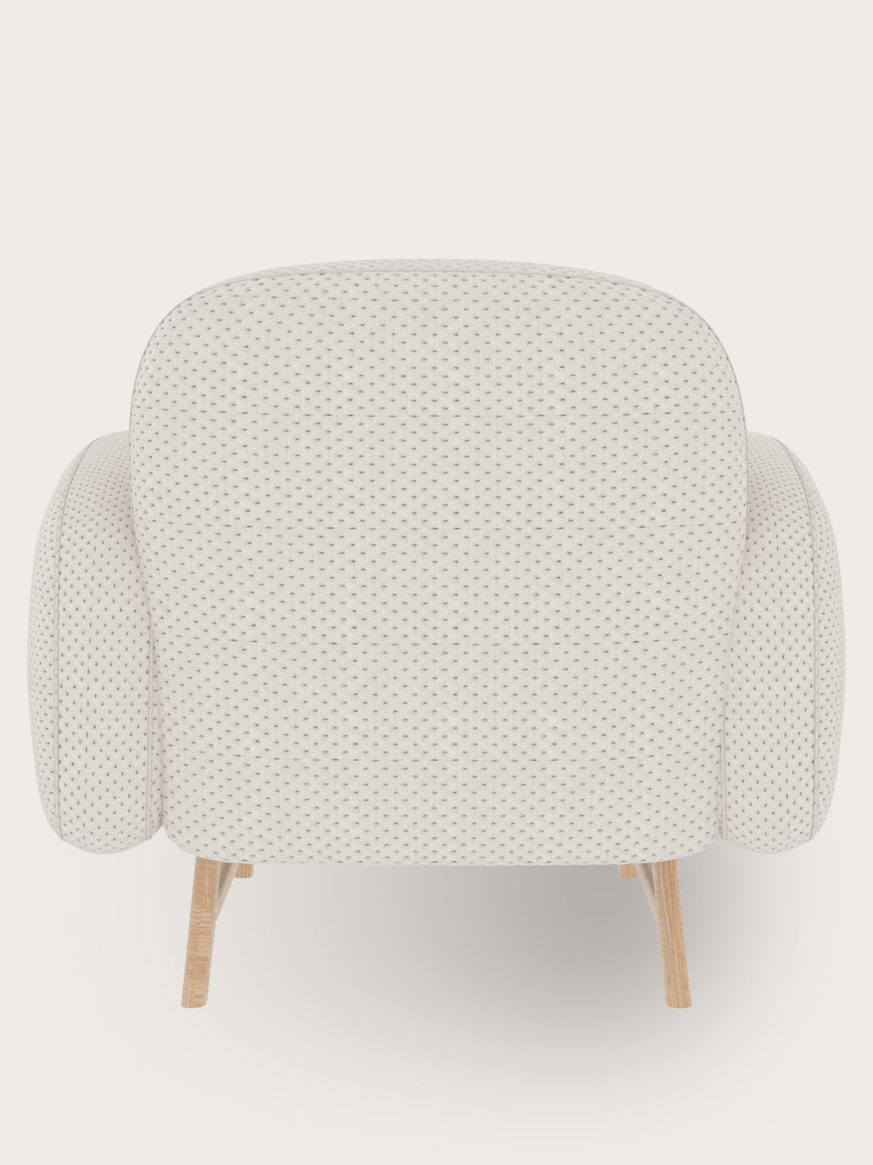 Fauteuil en bois massif recouvert de tissu, Auguste