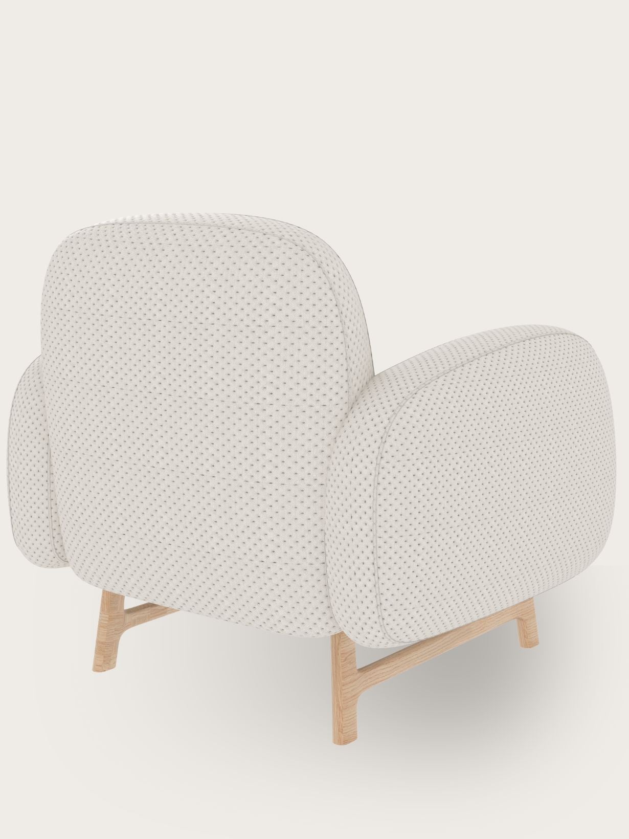 Fauteuil en bois massif recouvert de tissu, Auguste