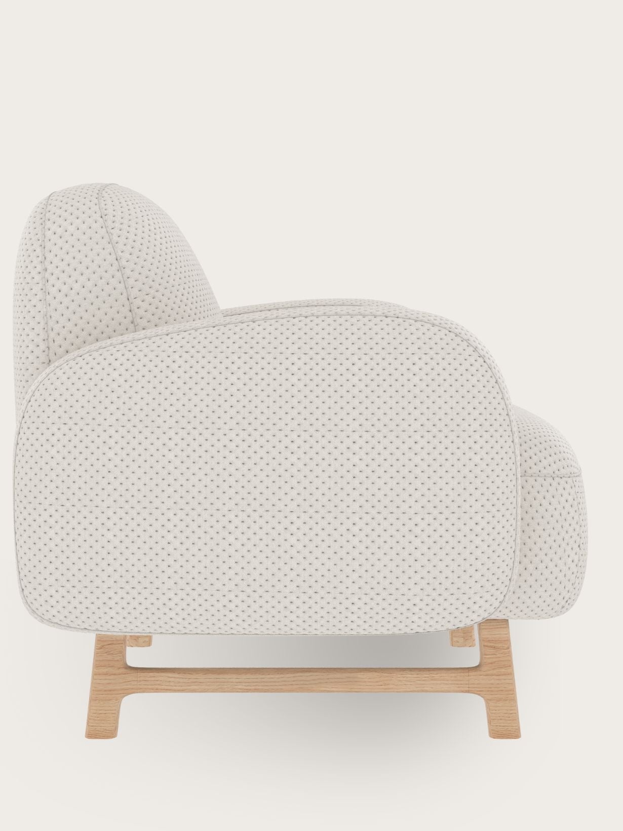 Fauteuil en bois massif recouvert de tissu, Auguste