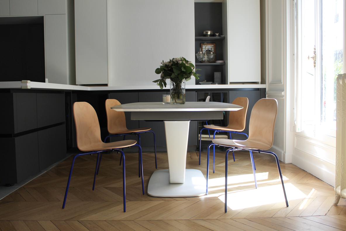 chaise bois et métal design originale la chaise française