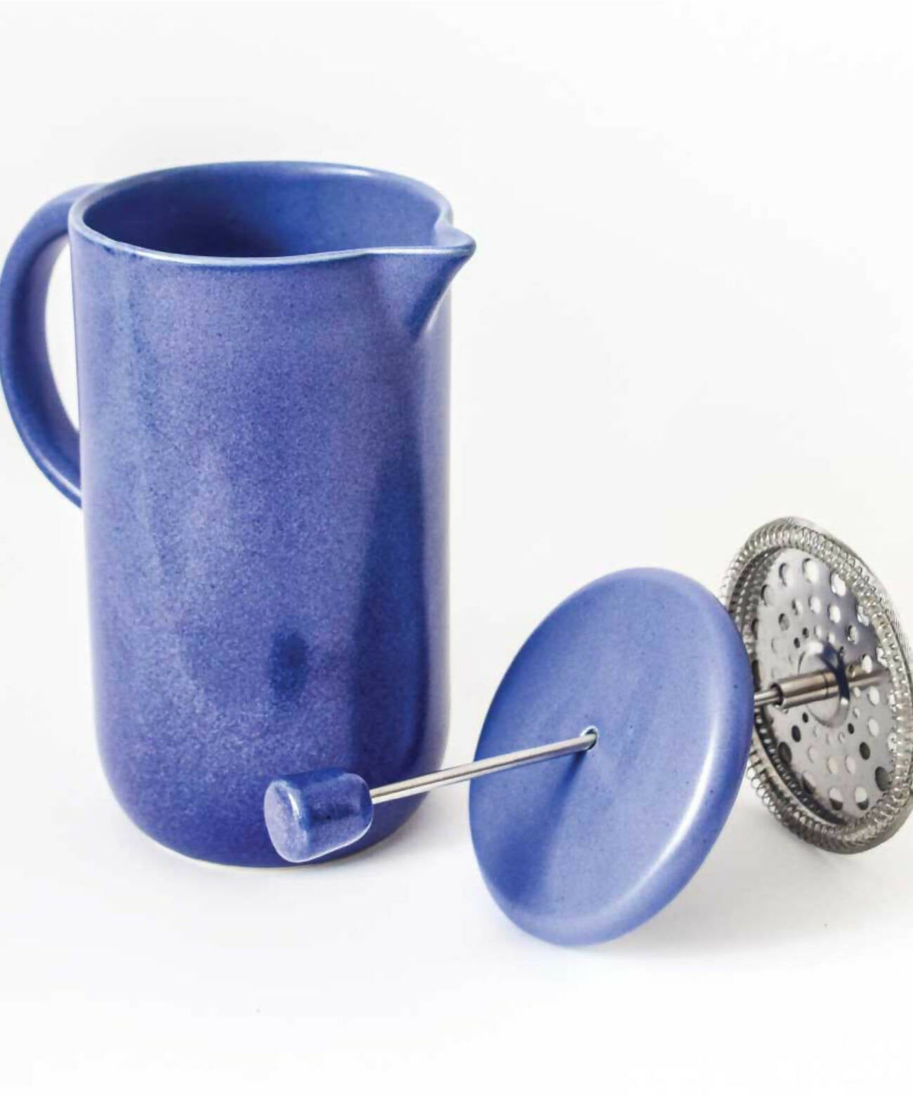 Cafetière à piston Tulum en céramique - Bleu