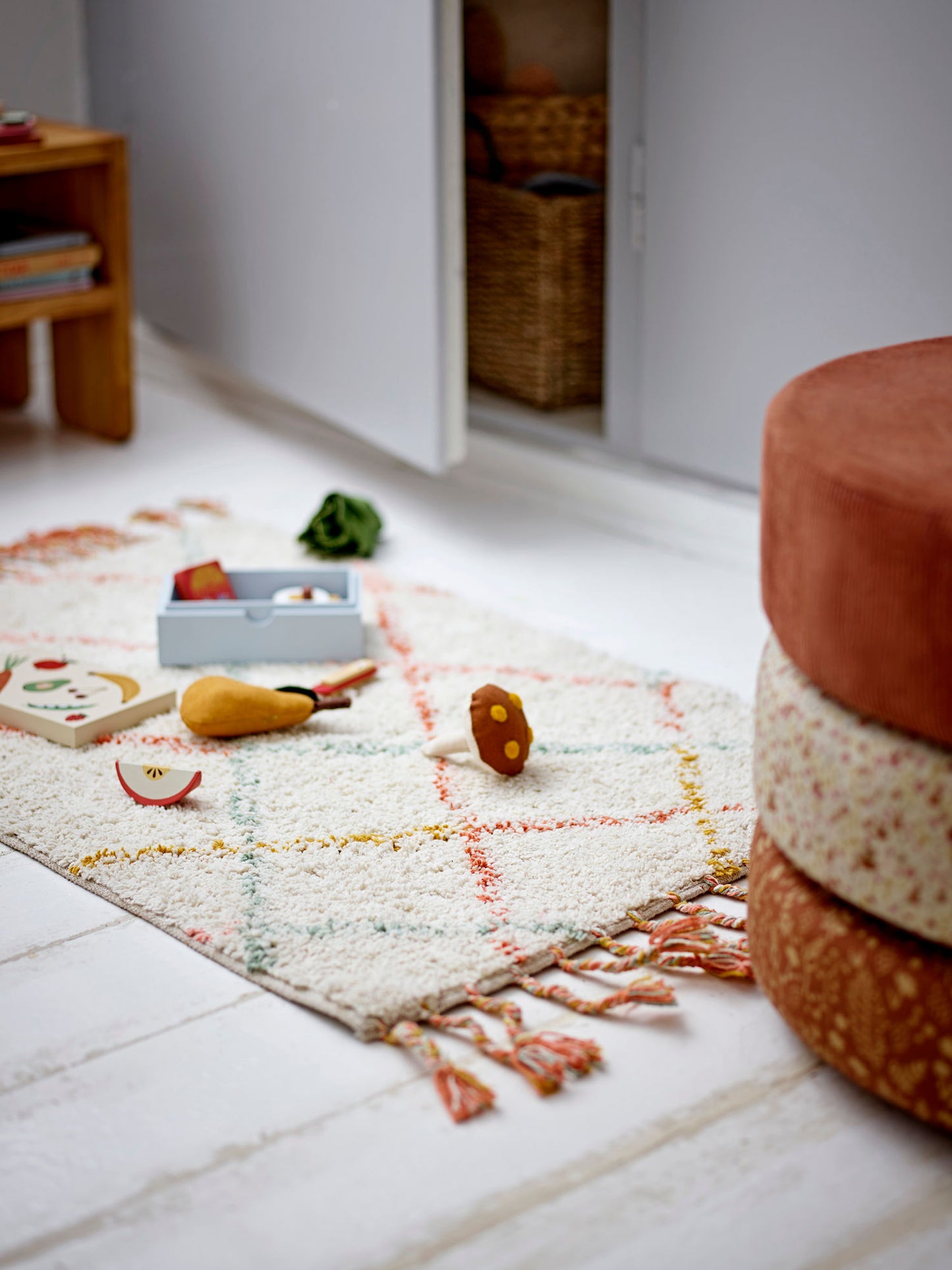 Pouf Jo marron en coton