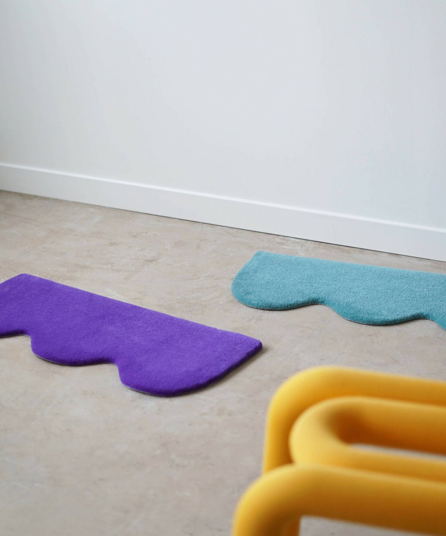 Tapis 100% laine Vague - Turquoise foncé
