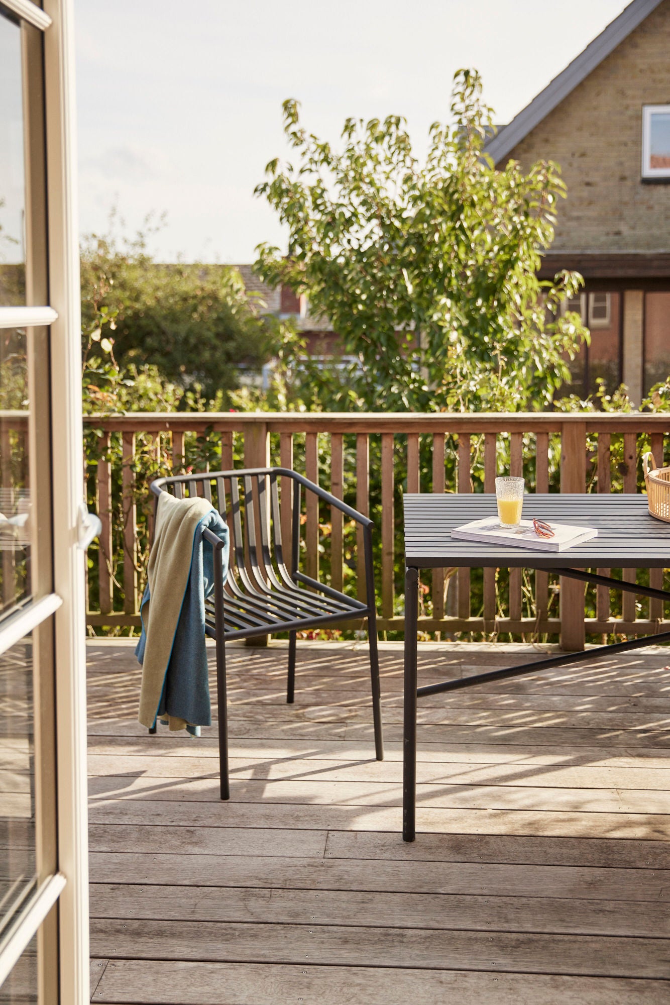 Chaise de jardin en métal noir Villa
