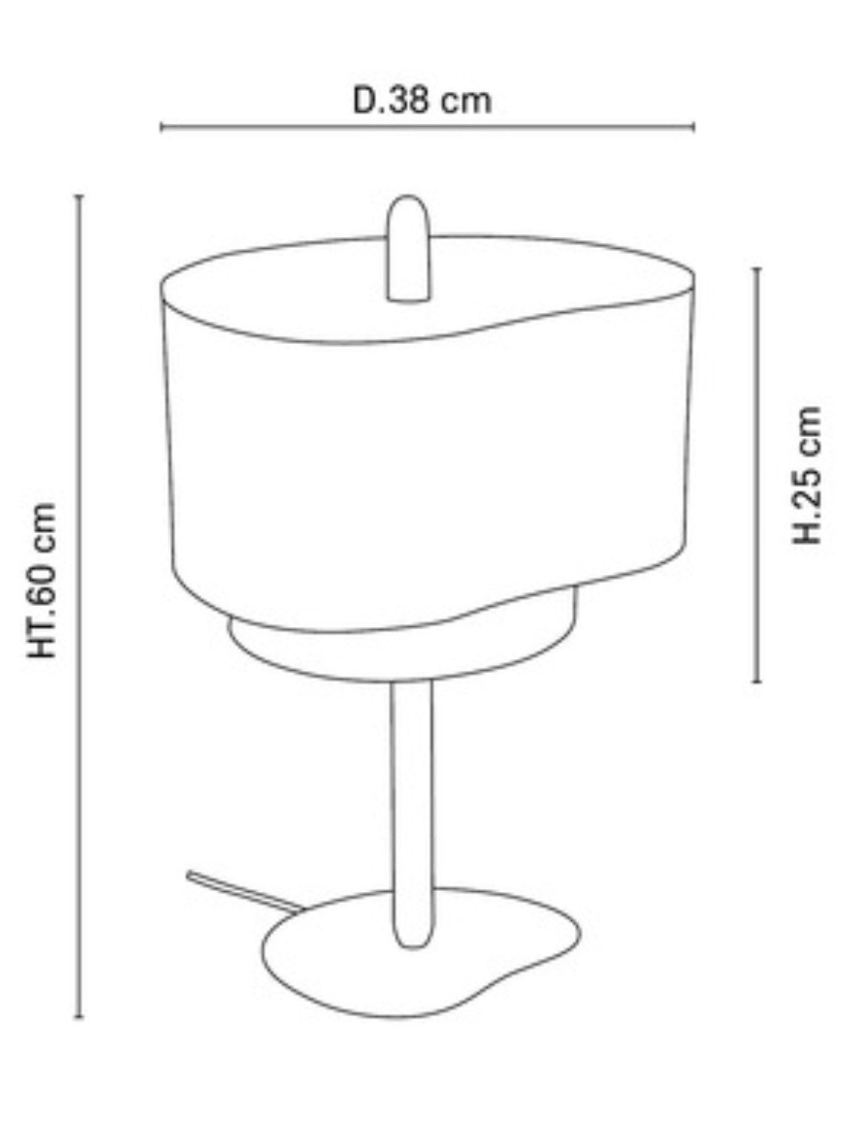 Lampe en bois teinté et tissu crème, Pebble