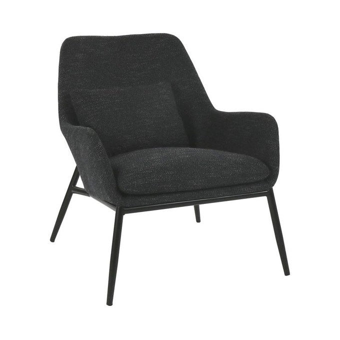 Fauteuil en métal et tissu gris, Hailey