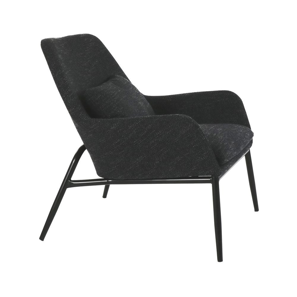 Fauteuil en métal et tissu gris, Hailey