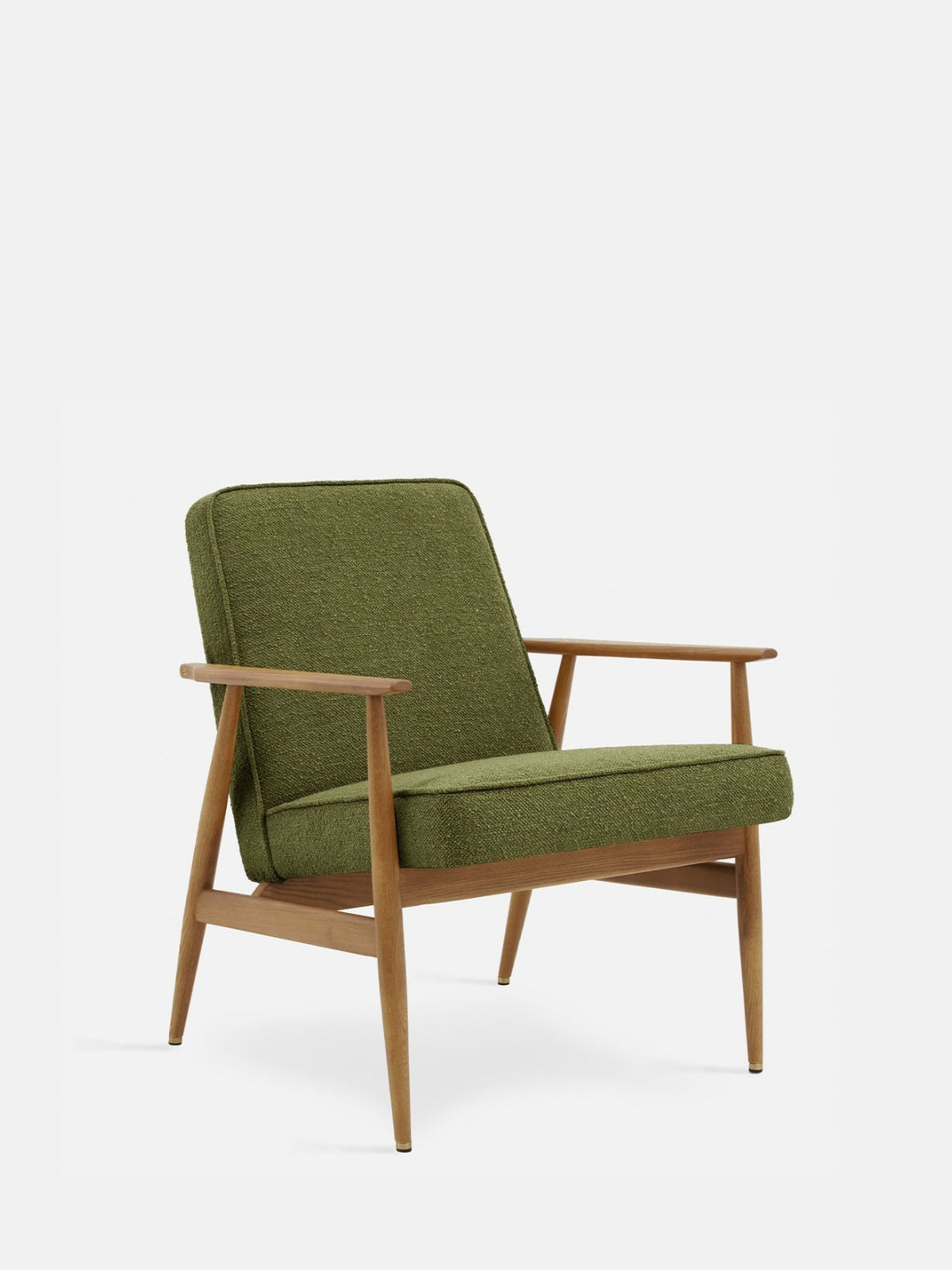 Fauteuil en bois de frêne et en tissu bouclette, Fox