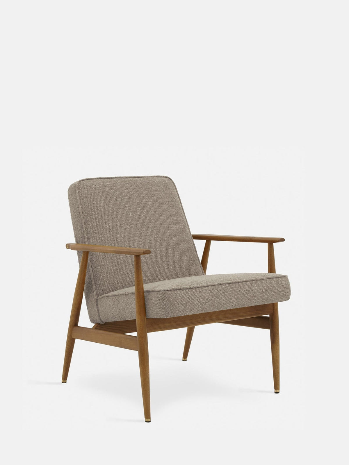Fauteuil en bois de frêne et en tissu bouclette, Fox