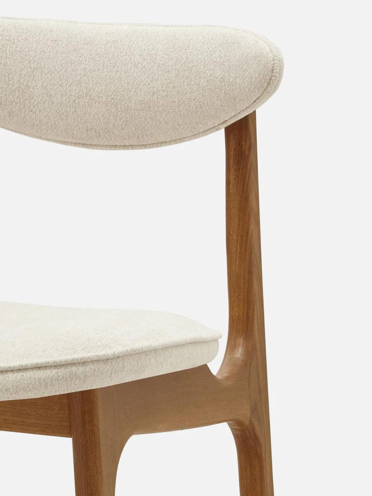 Chaise de bar en frêne massif et tissu bouclette, Série 200-190 - H65cm