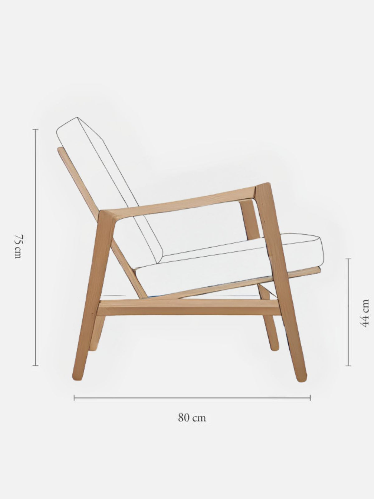 (en cours) Fauteuil en bois de chêne et tissu Coffee , Stefan