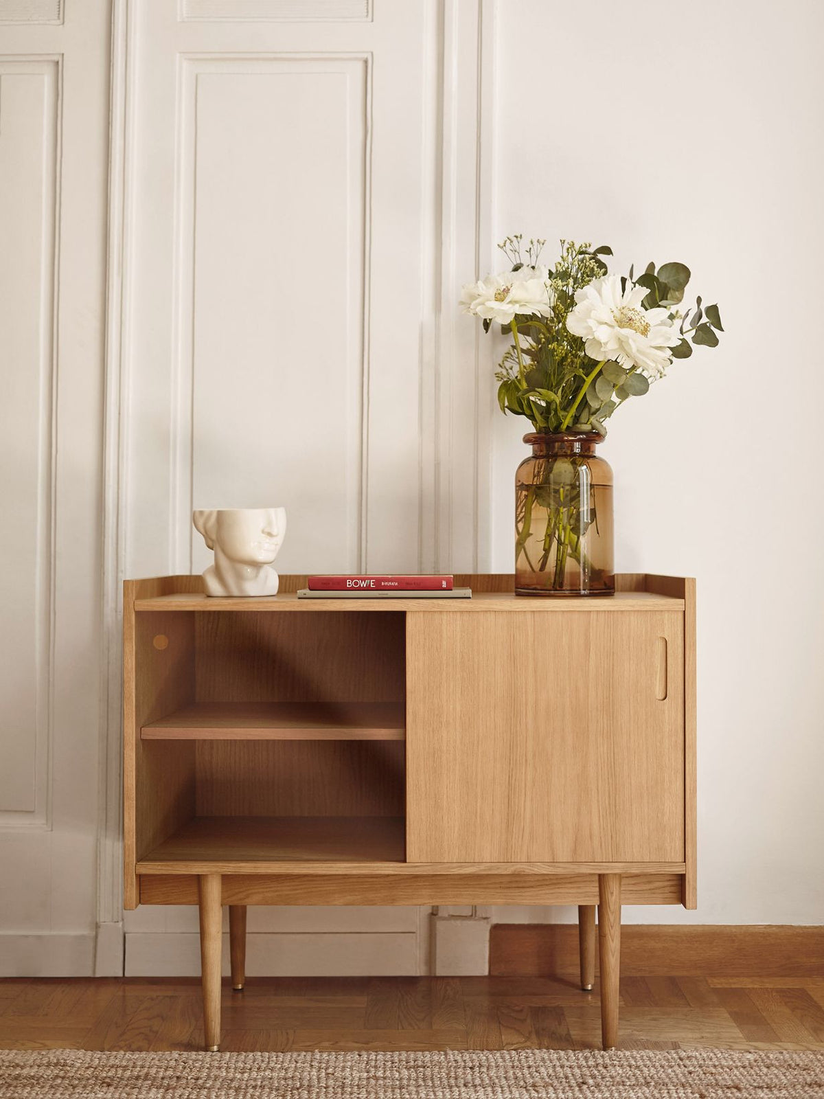Petite enfilade en chêne 2 étagères, Série 1050
