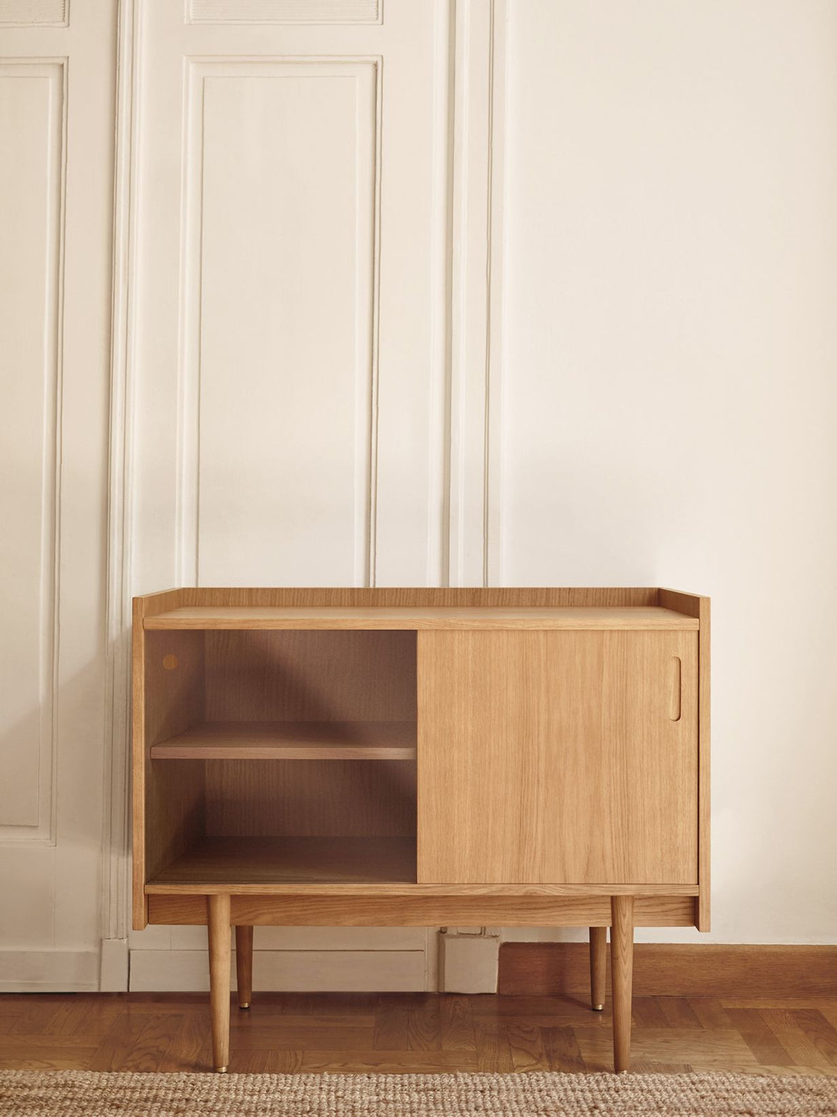 Petite enfilade en chêne 2 étagères, Série 1050