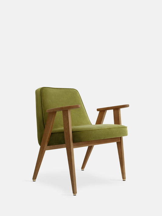366 Armchair in Shine Velvet Olive