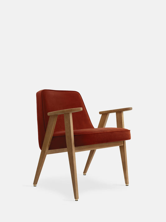 366 Armchair in Velvet Red Brick