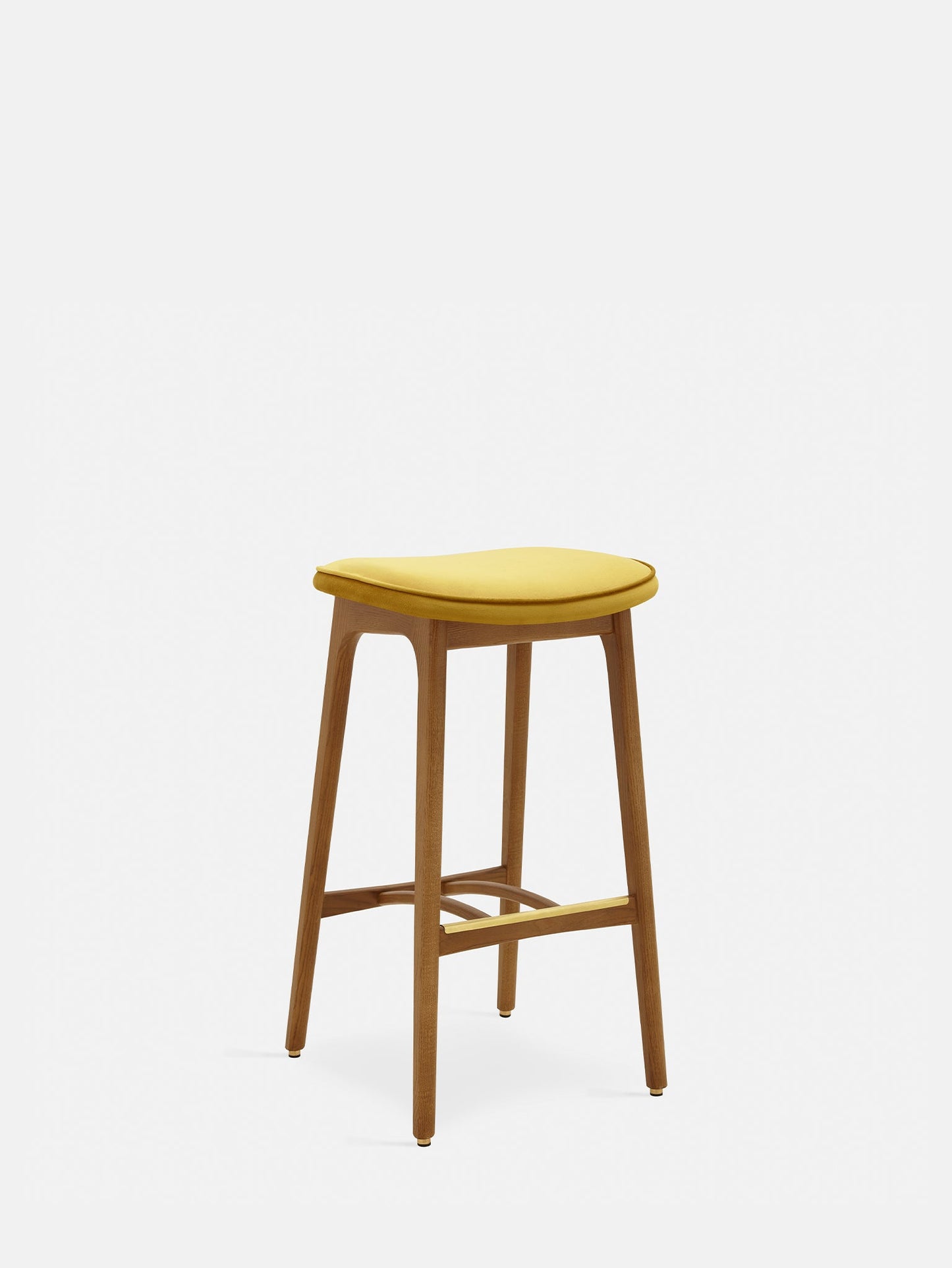 200-190 Bar Stool Basic M/75 in Shine Velvet Mustard
