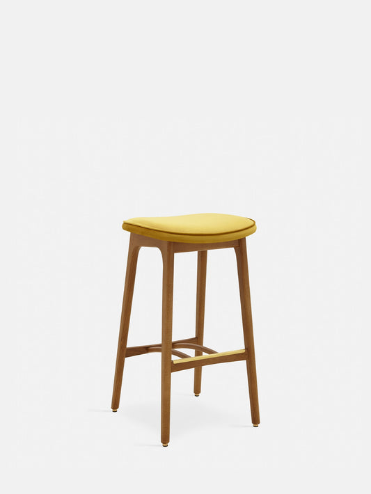 200-190 Bar Stool Basic M/75 in Shine Velvet Mustard