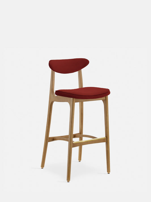 200-190 Bar Stool M/75 in Velvet Red Brick