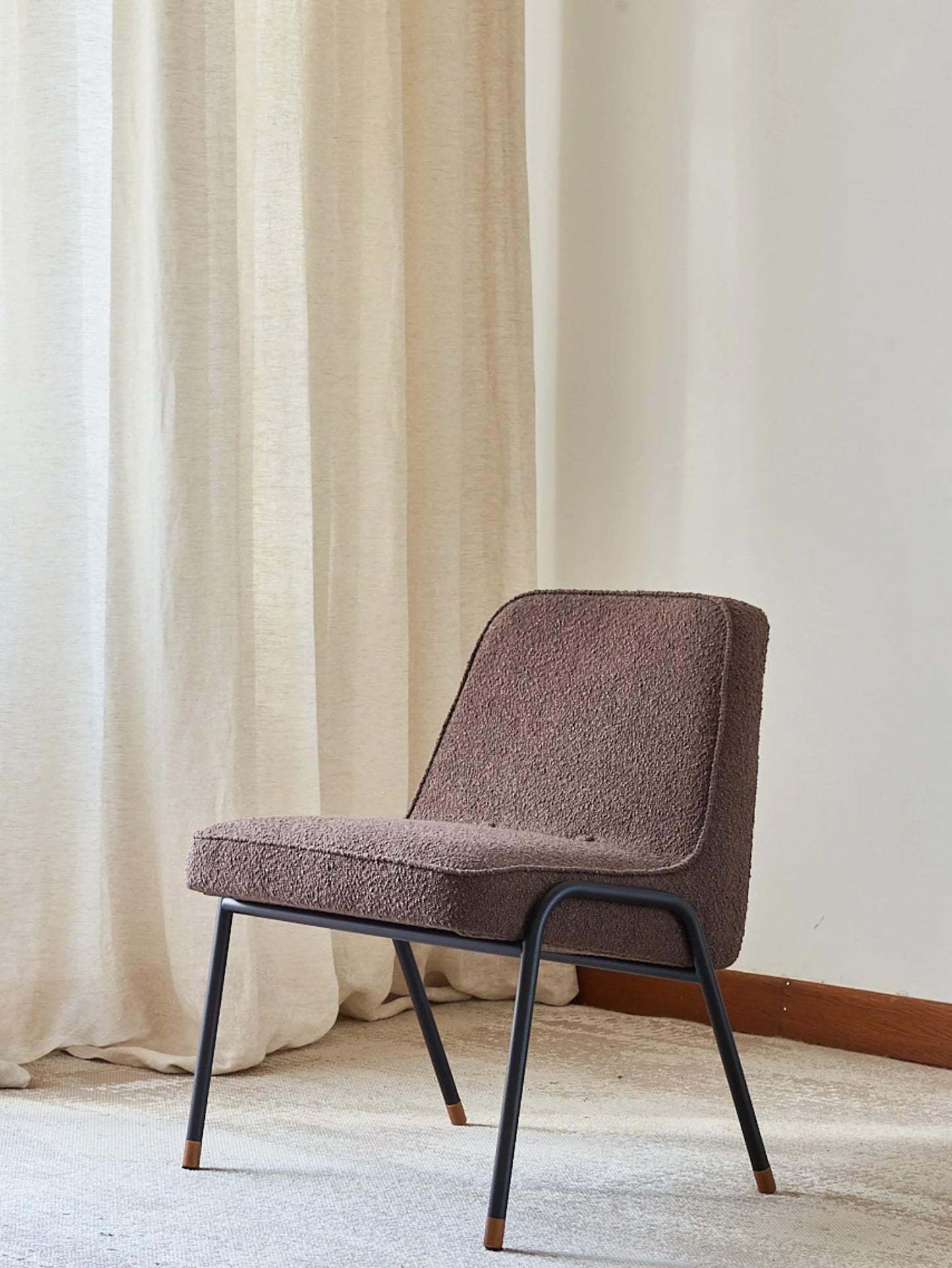 366 Metal Club Chair in Boucle Beige