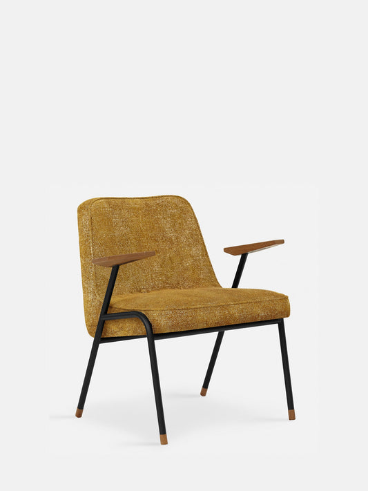 366 Metal Armchair in Marble Mustard