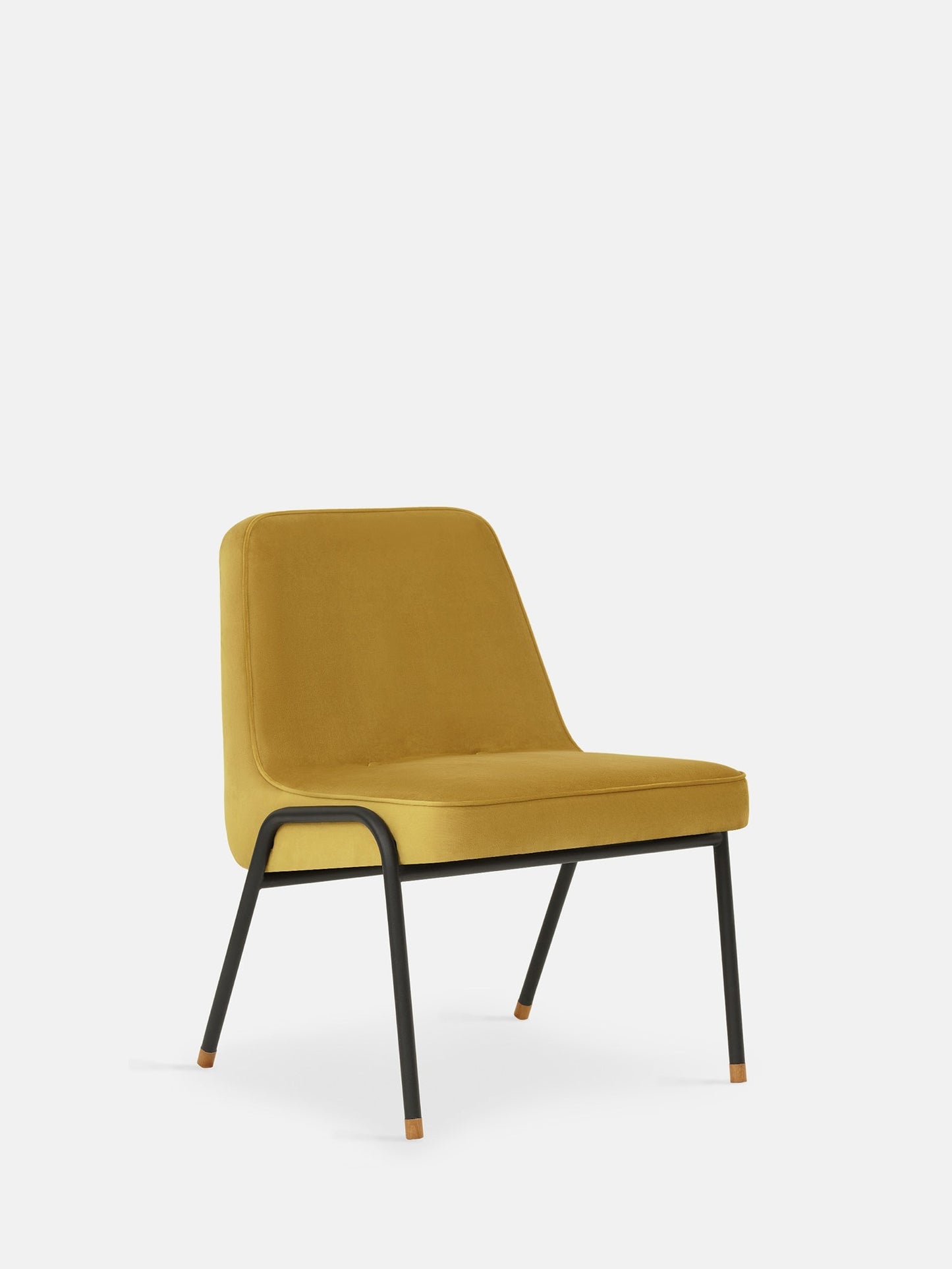 366 Metal Club Chair in Shine Velvet Mustard