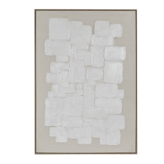 BLANCHE - déco murale - lin / bois de pin - L 90 x W 5 x H 120 cm - blanc cassé