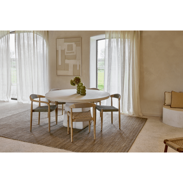 BLANCHE - déco murale - lin / bois de pin - L 90 x W 5 x H 120 cm - blanc cassé