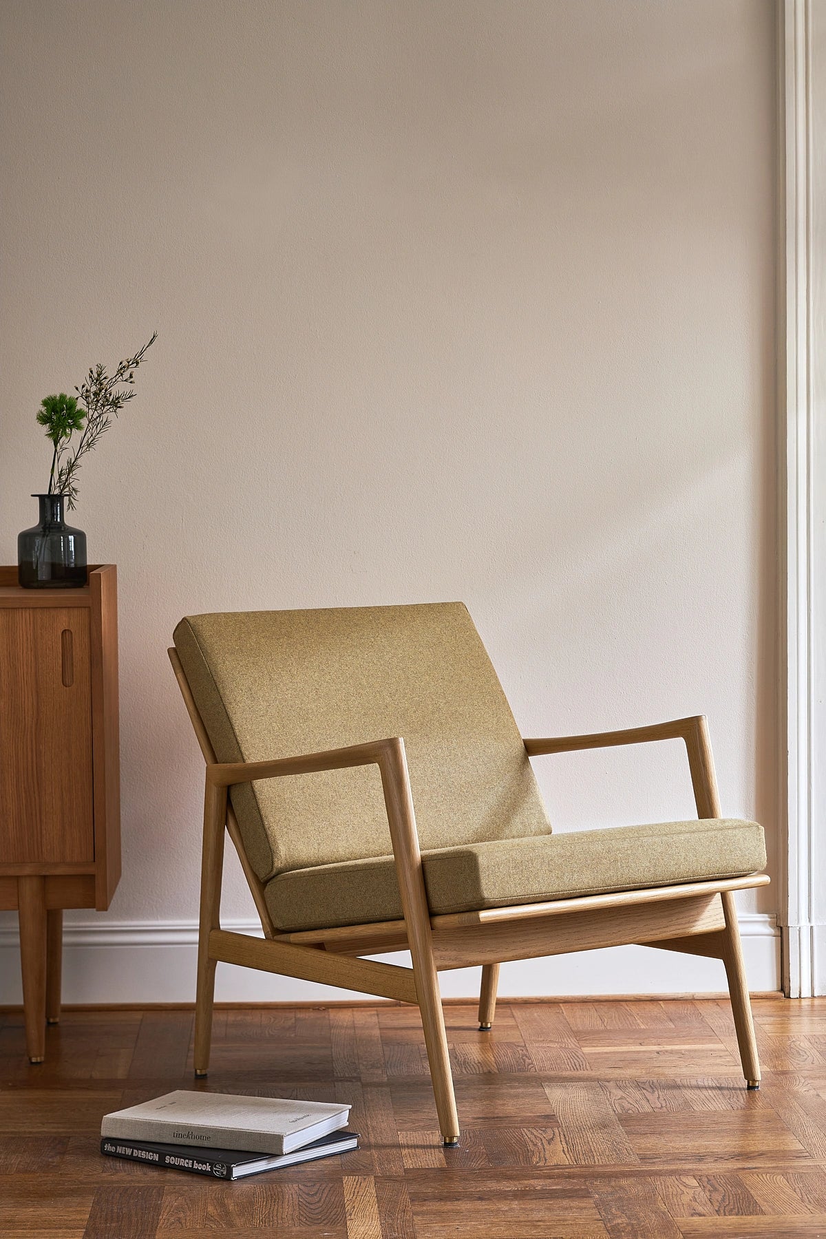 Stefan Lounge Chair in Recycled Wool Olive
