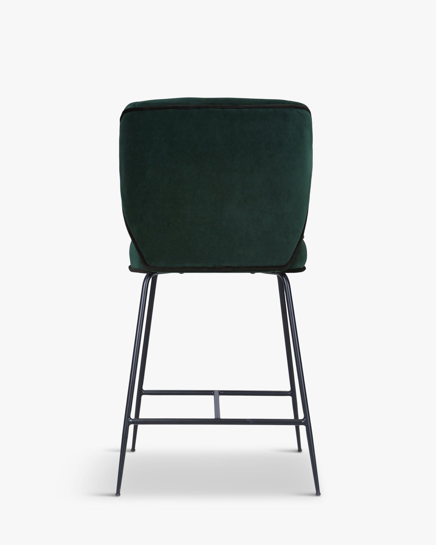 Tabouret de bar - Velours vert cèdre & métal noir - NV GALLERY - WAYNE
