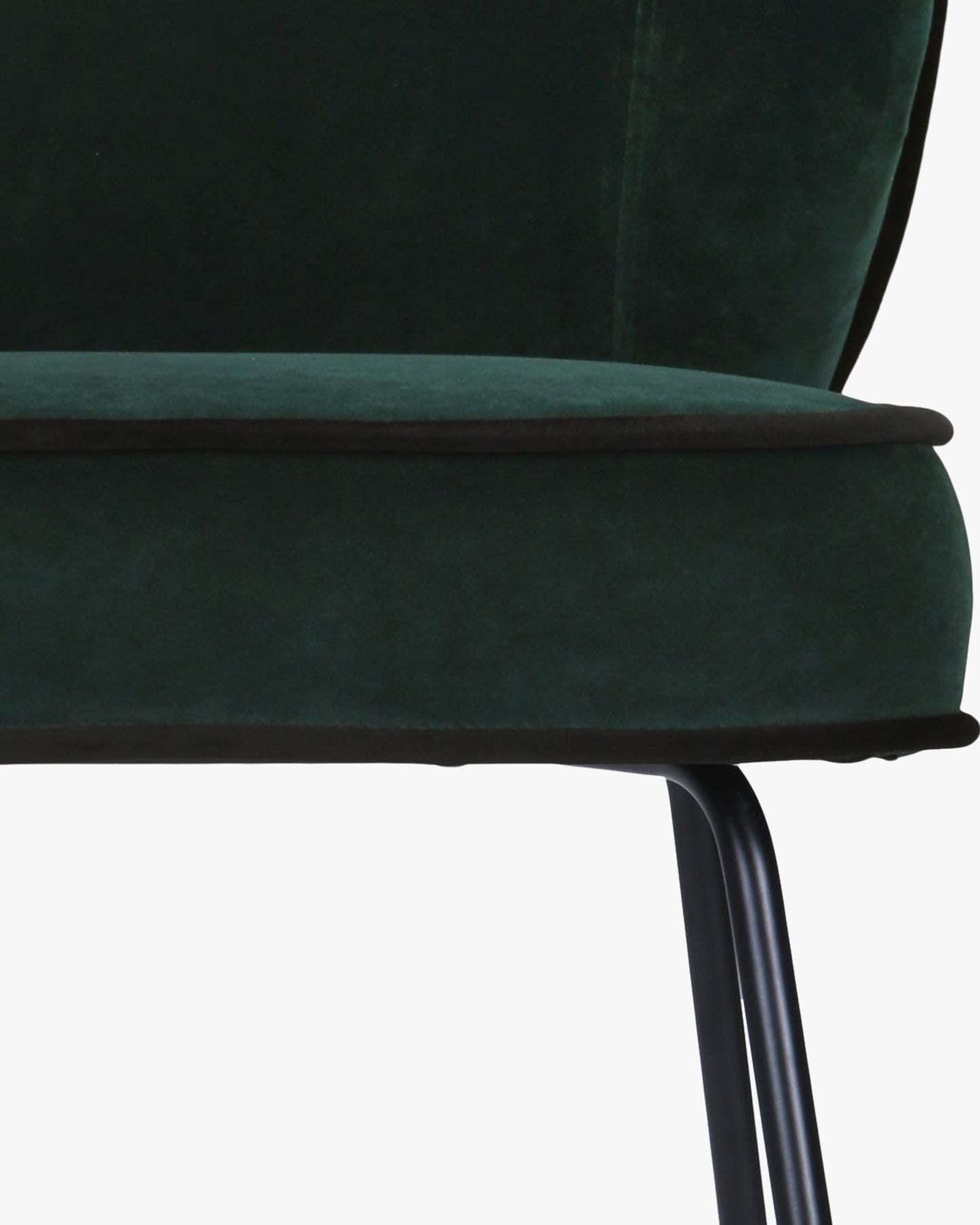 Tabouret de bar - Velours vert cèdre & métal noir - NV GALLERY - WAYNE