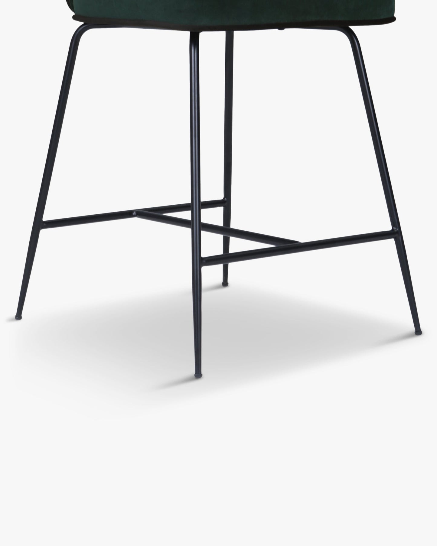 Tabouret de bar - Velours vert cèdre & métal noir - NV GALLERY - WAYNE