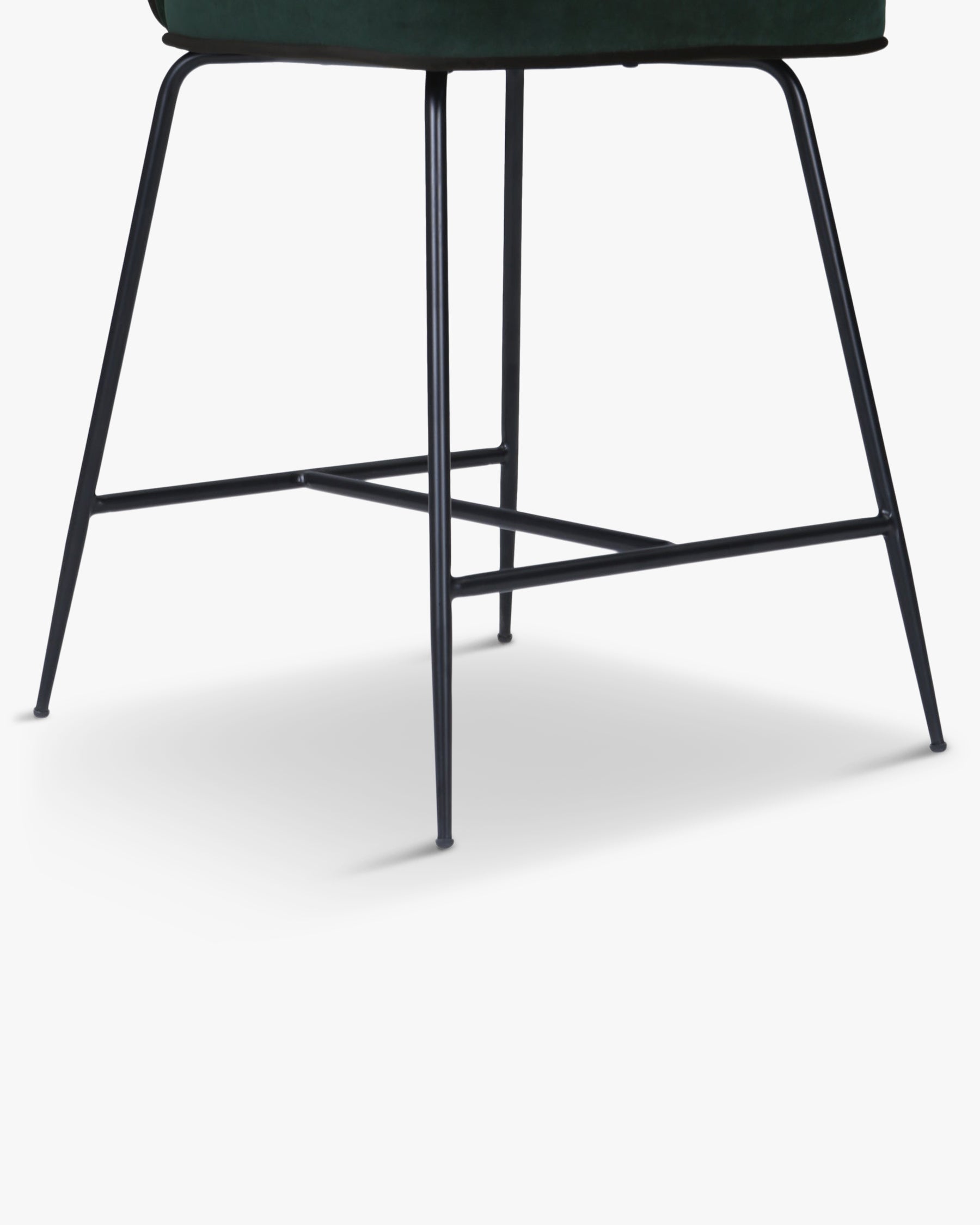 Tabouret de bar - Velours vert cèdre & métal noir - NV GALLERY - WAYNE