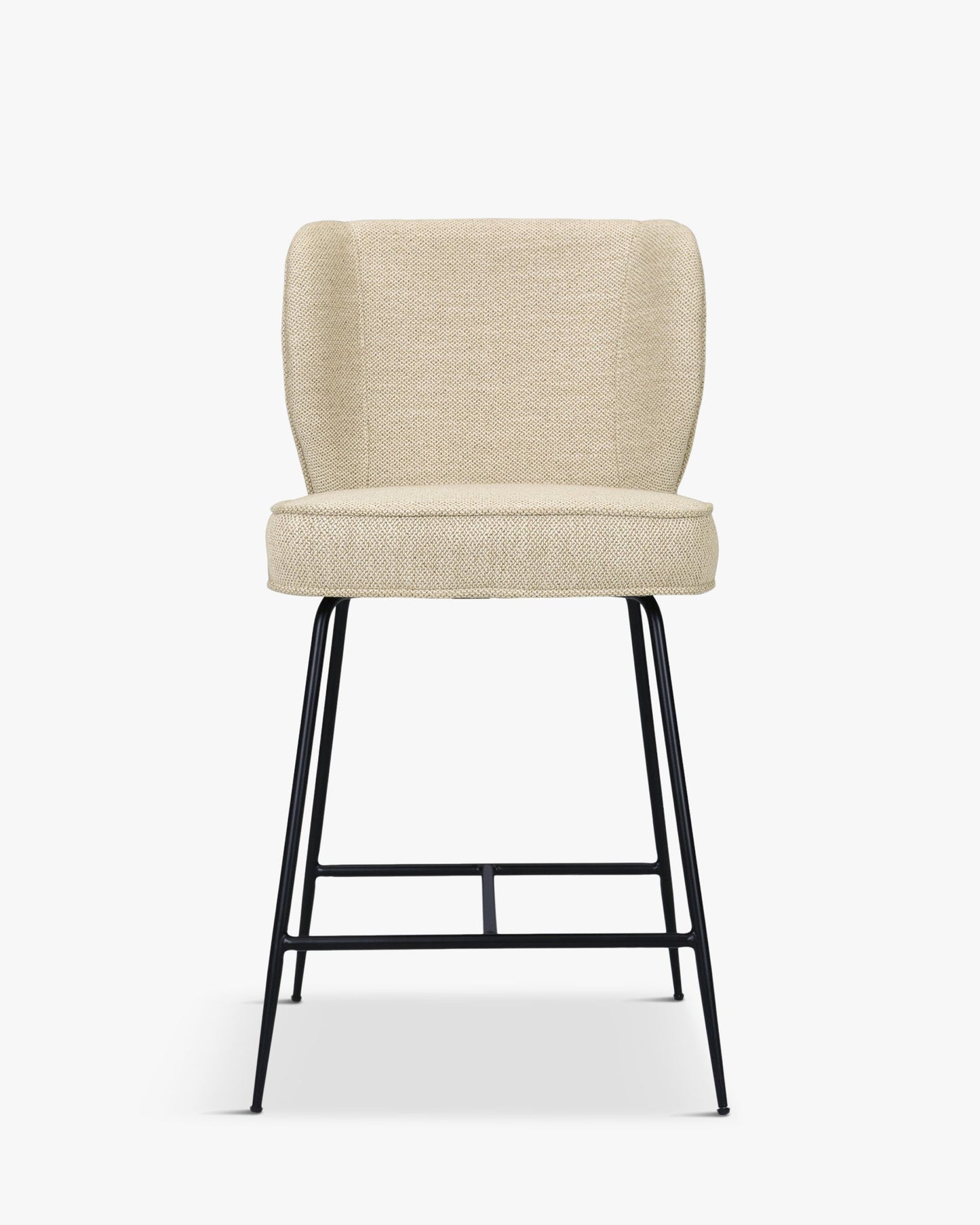 Tabouret de bar - Velours vert cèdre & métal noir - NV GALLERY - WAYNE
