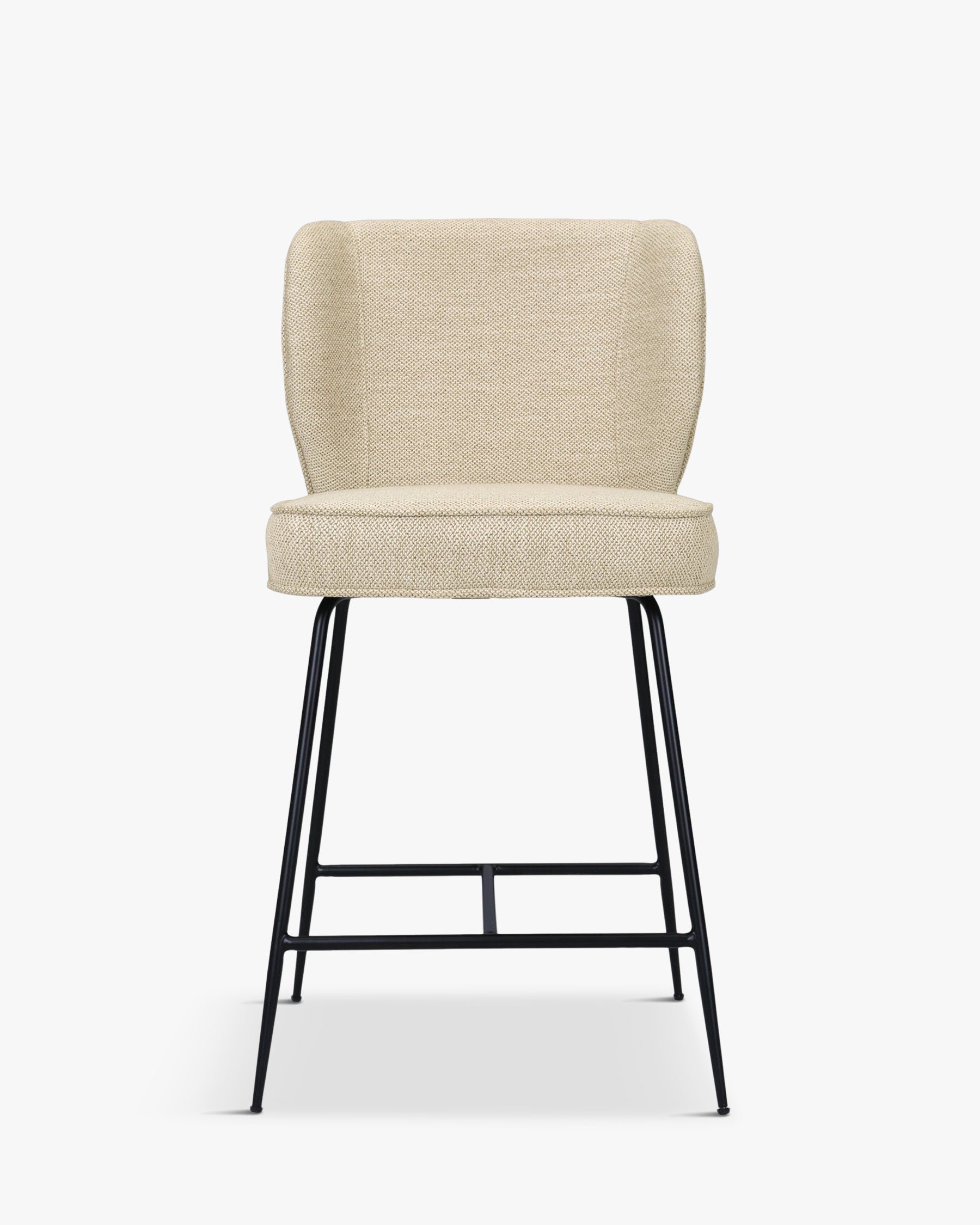 Tabouret de bar - Velours vert cèdre & métal noir - NV GALLERY - WAYNE
