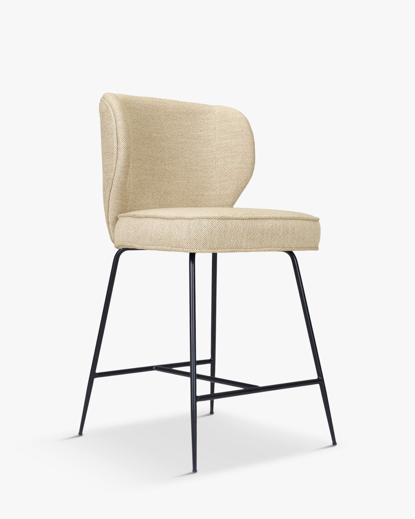 Tabouret de bar - Velours vert cèdre & métal noir - NV GALLERY - WAYNE
