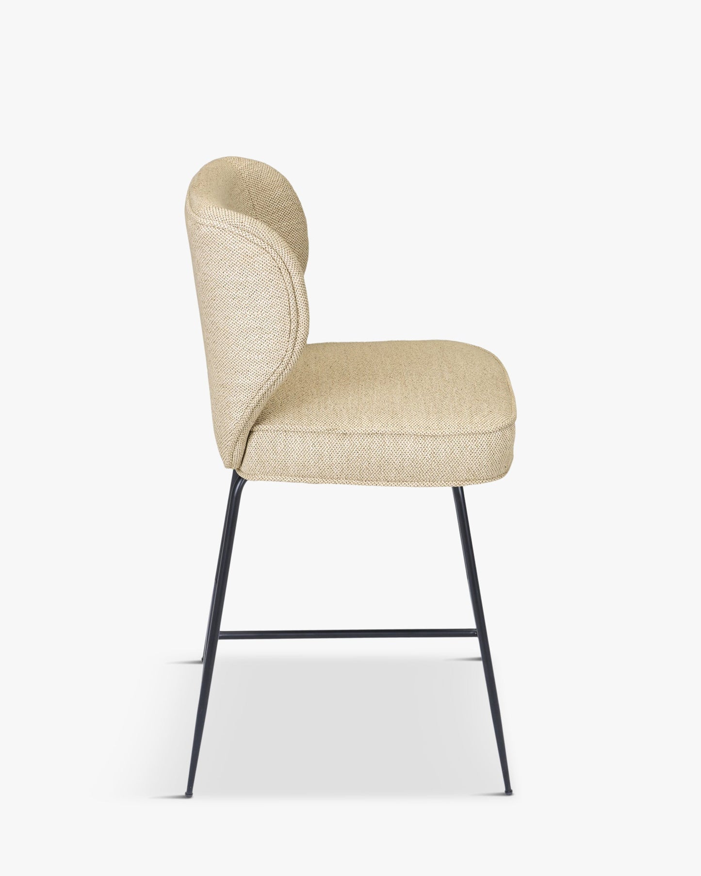 Tabouret de bar - Velours vert cèdre & métal noir - NV GALLERY - WAYNE