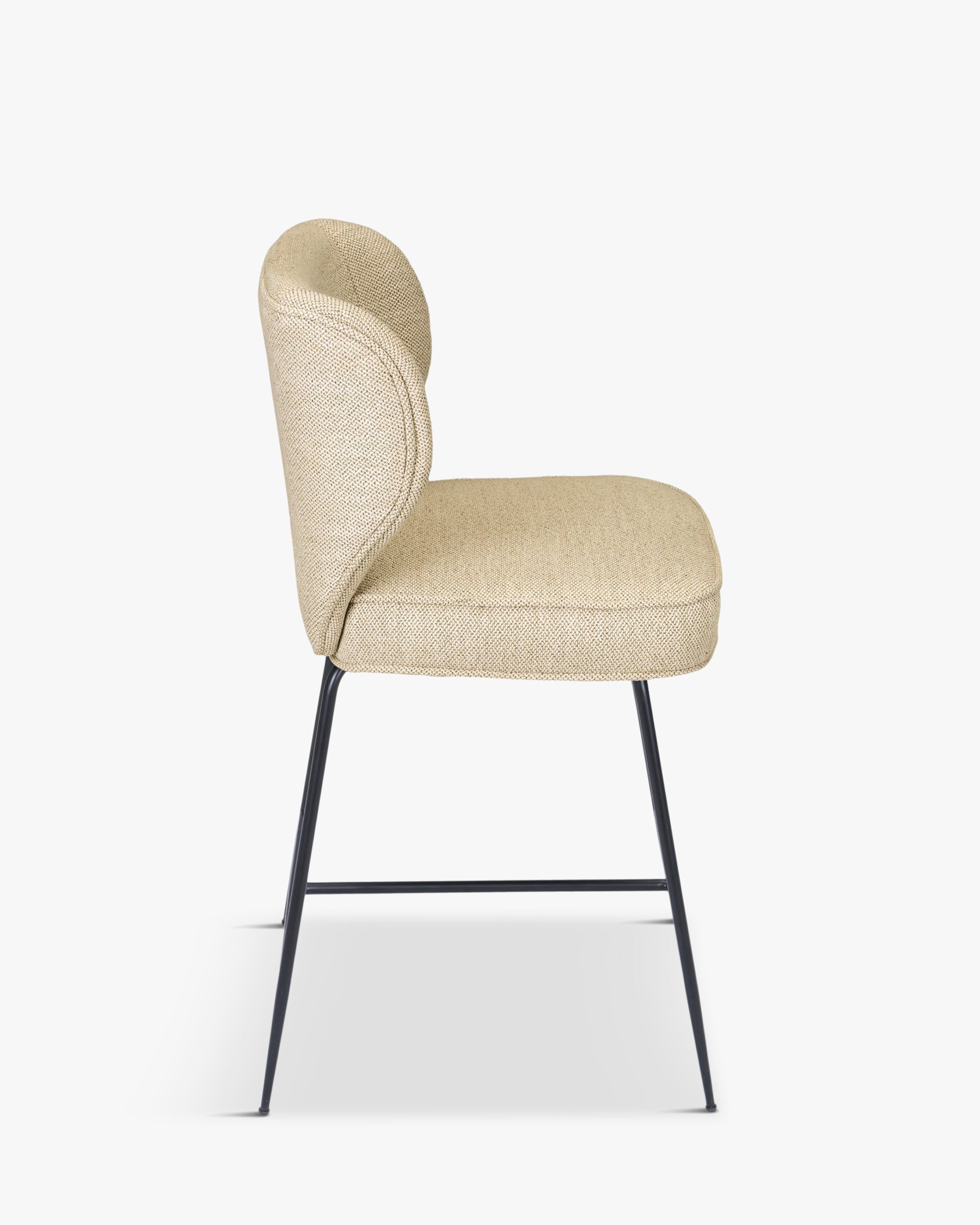 Tabouret de bar - Velours vert cèdre & métal noir - NV GALLERY - WAYNE
