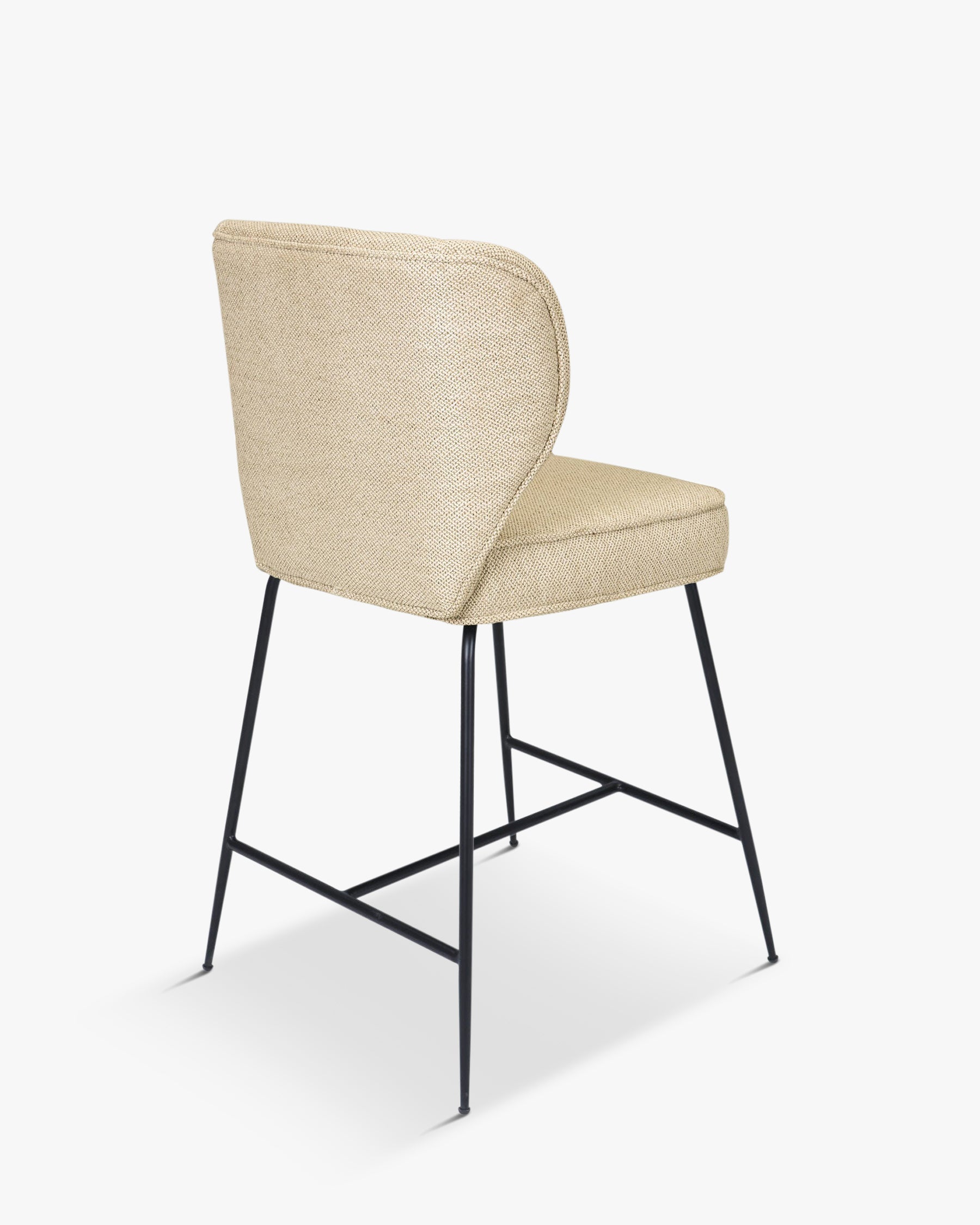 Tabouret de bar - Velours vert cèdre & métal noir - NV GALLERY - WAYNE