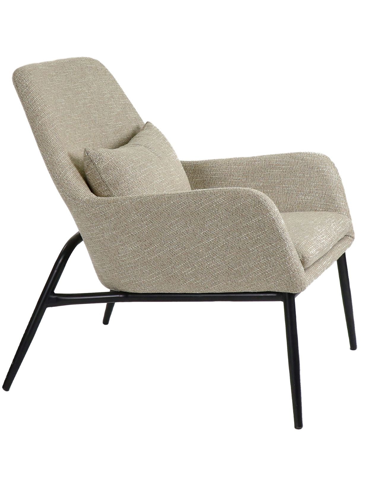 Fauteuil en métal et tissu gris, Hailey