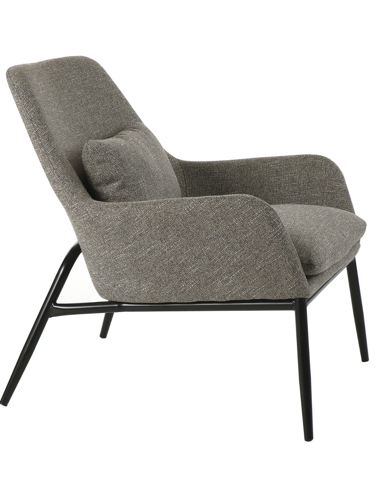 Fauteuil en métal et tissu gris, Hailey