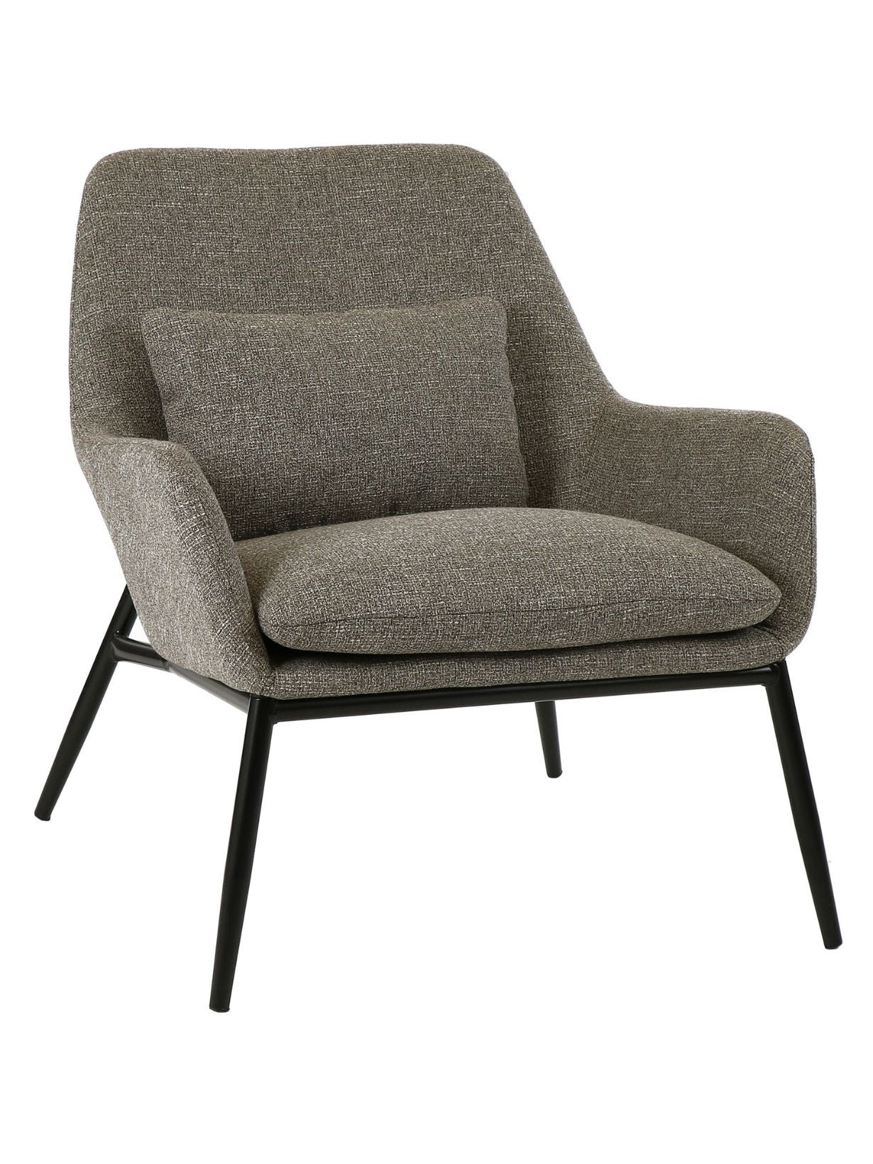 Fauteuil en métal et tissu gris, Hailey