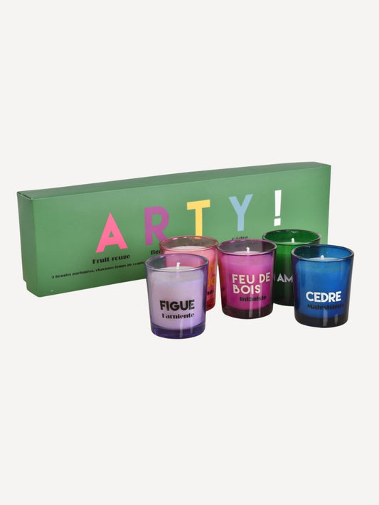 Coffret de 5 bougies, Arty