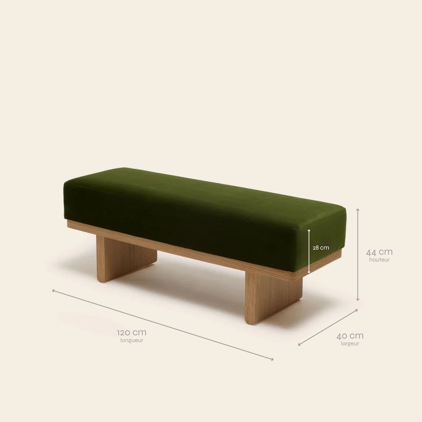 Banc ANCA dalila vert olive