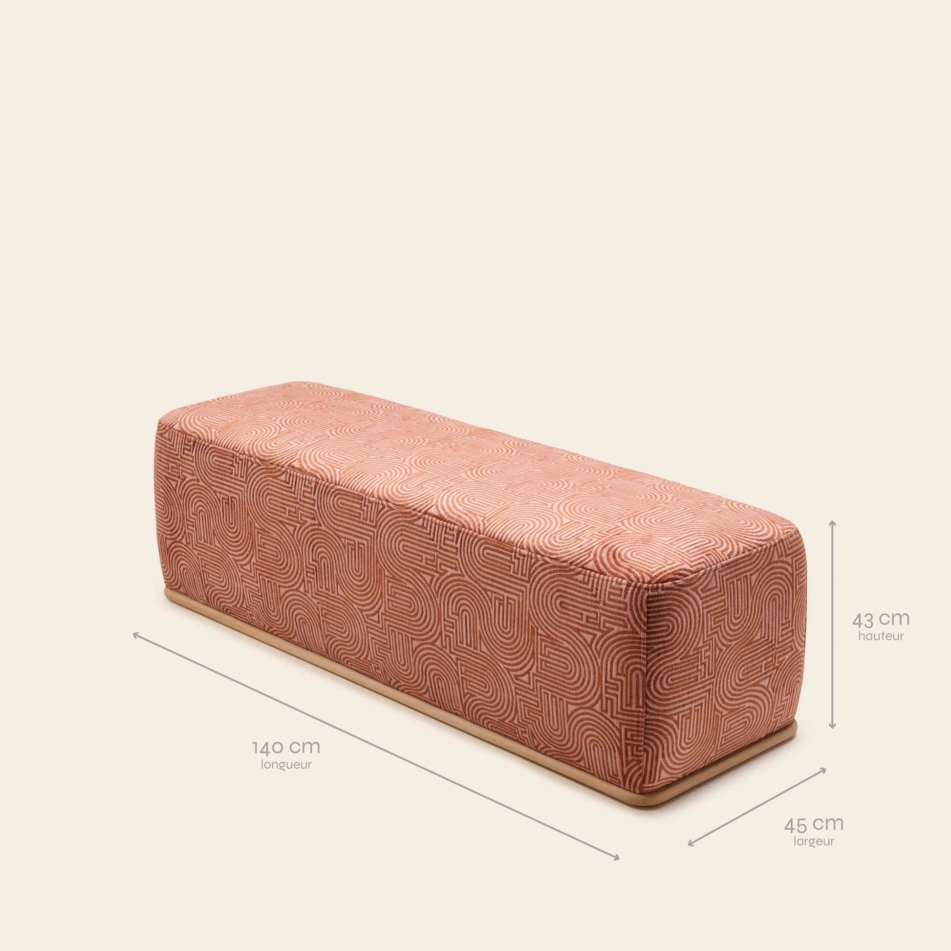 Banc ARNEL klark rose de pêcher caramel