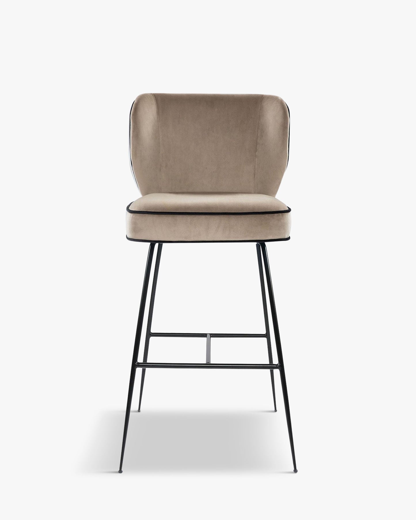Tabouret de bar - Velours vert cèdre & métal noir - NV GALLERY - WAYNE