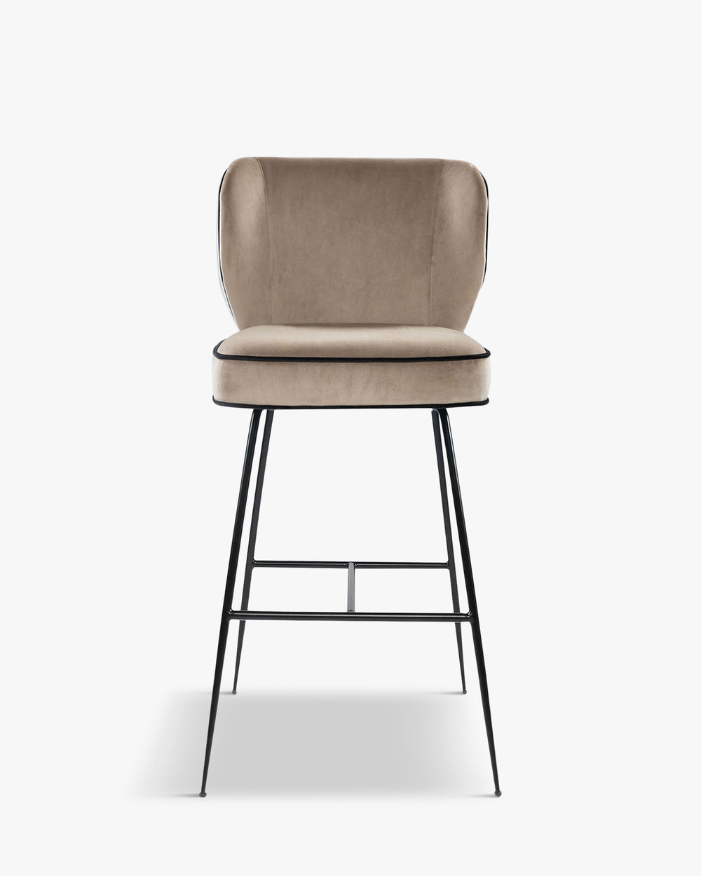 Tabouret de bar - Velours vert cèdre & métal noir - NV GALLERY - WAYNE