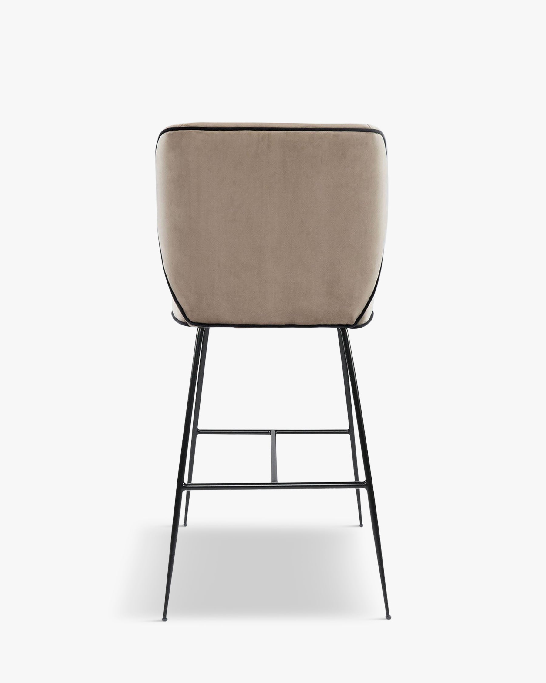 Tabouret de bar - Velours vert cèdre & métal noir - NV GALLERY - WAYNE