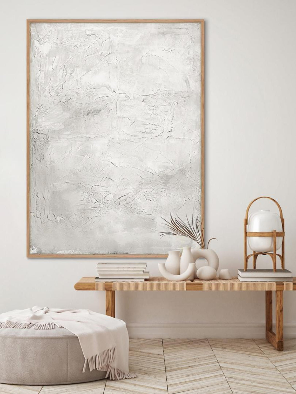 Toile peinte à la main encadrée Simple Living