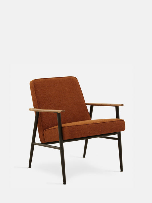 Fox Metal Lounge Chair in Boucle Sierra